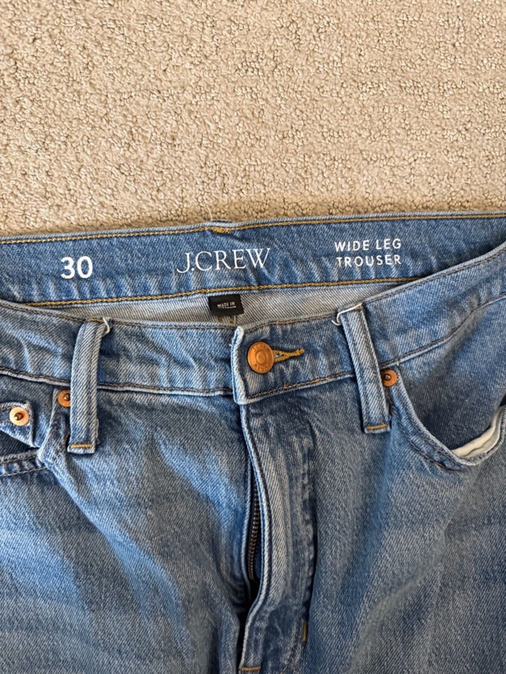 J. Crew Trouser High-Waisted  Light Blue Wide Leg Jeans - Picture 3 of 6